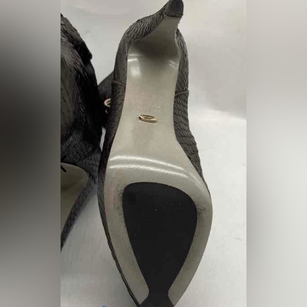 $2295 SERGIO ROSSI RARE Python Leather Dark Brown… - image 7